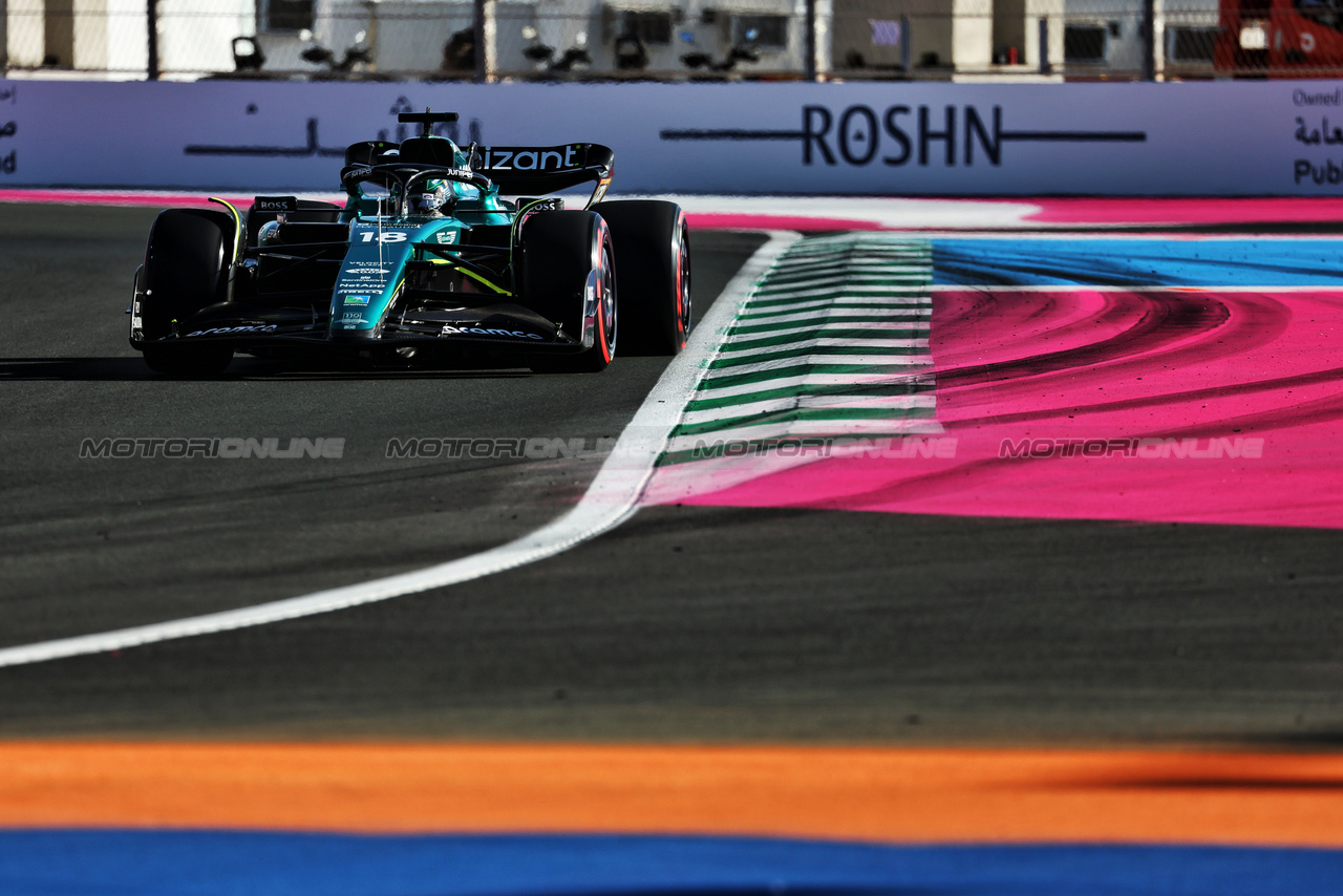 GP ARABIA SAUDITA, Lance Stroll (CDN) Aston Martin F1 Team AMR23.

17.03.2023. Formula 1 World Championship, Rd 2, Saudi Arabian Grand Prix, Jeddah, Saudi Arabia, Practice Day.

- www.xpbimages.com, EMail: requests@xpbimages.com © Copyright: Moy / XPB Images