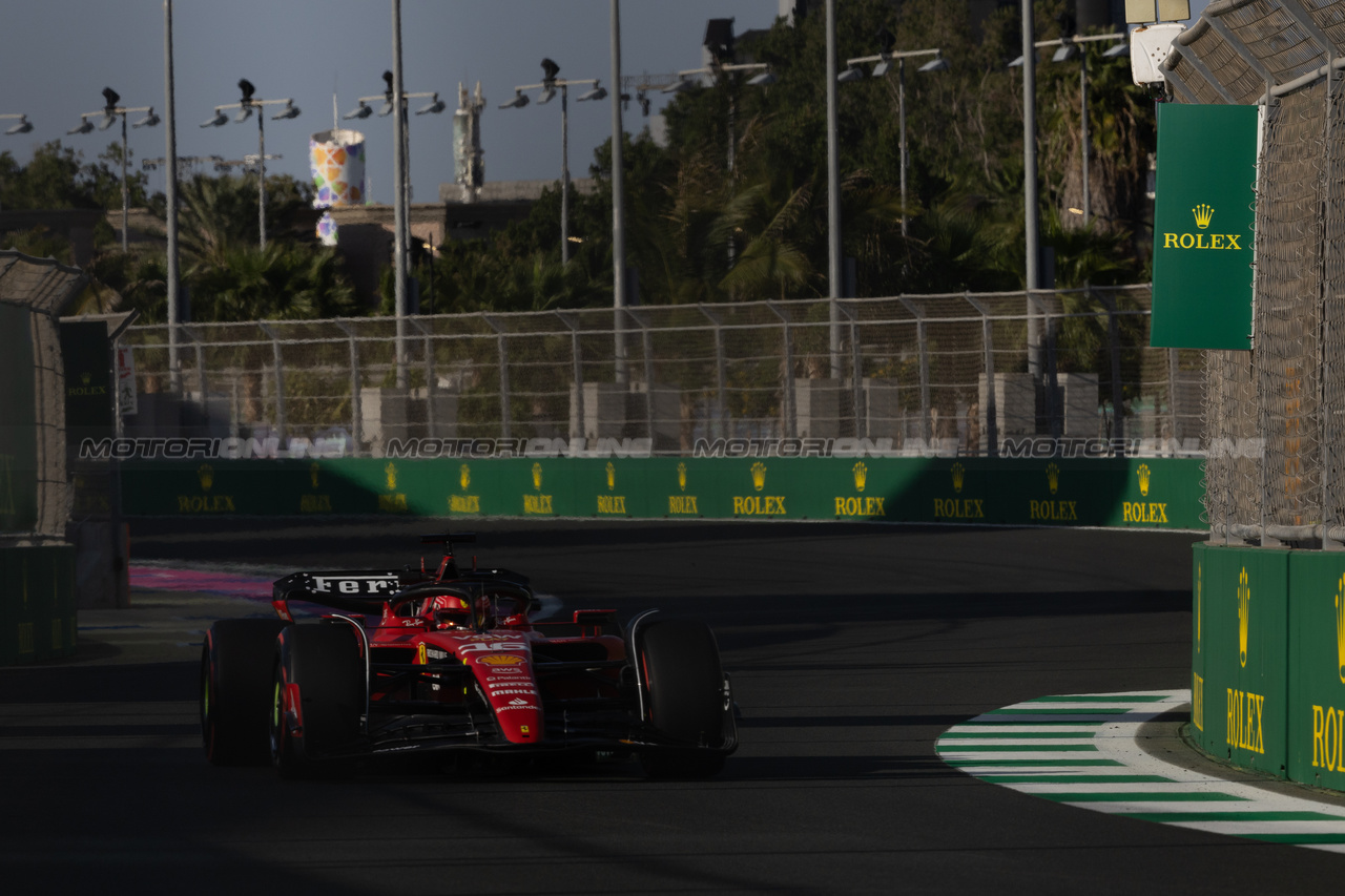 GP ARABIA SAUDITA, Charles Leclerc (MON) Ferrari SF-23.

17.03.2023. Formula 1 World Championship, Rd 2, Saudi Arabian Grand Prix, Jeddah, Saudi Arabia, Practice Day.

- www.xpbimages.com, EMail: requests@xpbimages.com © Copyright: Rew / XPB Images