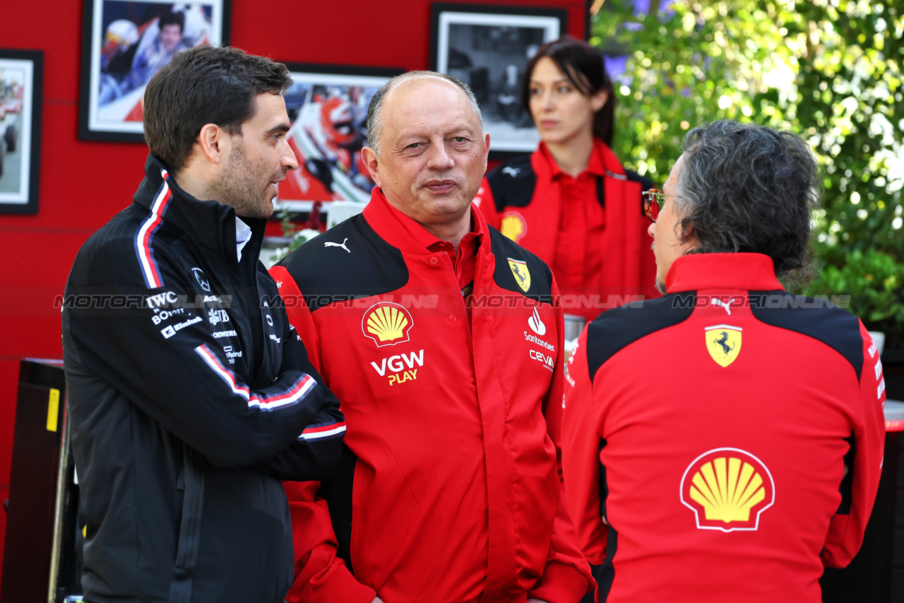 GP AUSTRALIA, (L to R): Jerome d'Ambrosio (BEL) Mercedes AMG F1 Driver Development Director with Frederic Vasseur (FRA) Ferrari Team Principal e Laurent Mekies (FRA) Ferrari Sporting Director.

02.04.2023. Formula 1 World Championship, Rd 3, Australian Grand Prix, Albert Park, Melbourne, Australia, Gara Day.

- www.xpbimages.com, EMail: requests@xpbimages.com ¬© Copyright: Moy / XPB Images