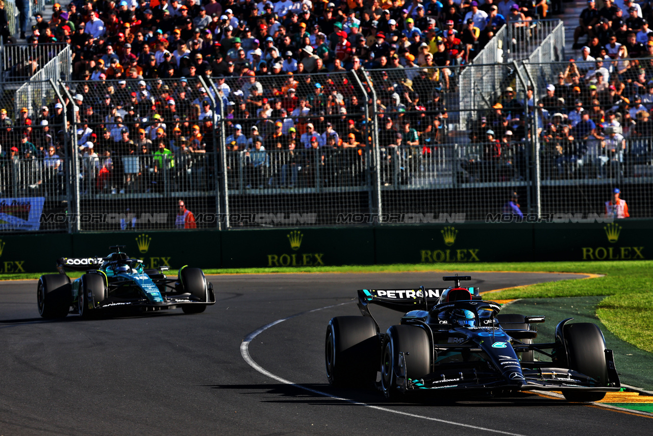 GP AUSTRALIA, George Russell (GBR) Mercedes AMG F1 W14.

02.04.2023. Formula 1 World Championship, Rd 3, Australian Grand Prix, Albert Park, Melbourne, Australia, Gara Day.

- www.xpbimages.com, EMail: requests@xpbimages.com ¬© Copyright: Batchelor / XPB Images