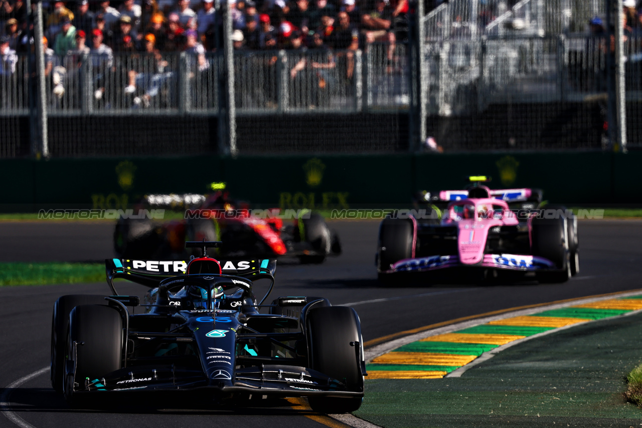 GP AUSTRALIA, George Russell (GBR) Mercedes AMG F1 W14.

02.04.2023. Formula 1 World Championship, Rd 3, Australian Grand Prix, Albert Park, Melbourne, Australia, Gara Day.

- www.xpbimages.com, EMail: requests@xpbimages.com ¬© Copyright: Batchelor / XPB Images
