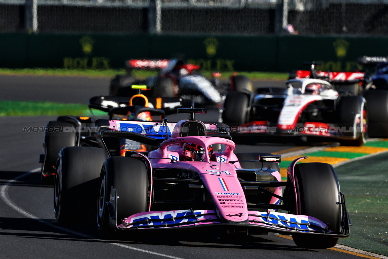 GP AUSTRALIA, Esteban Ocon (FRA) Alpine F1 Team A523.

02.04.2023. Formula 1 World Championship, Rd 3, Australian Grand Prix, Albert Park, Melbourne, Australia, Gara Day.

- www.xpbimages.com, EMail: requests@xpbimages.com ¬© Copyright: Batchelor / XPB Images