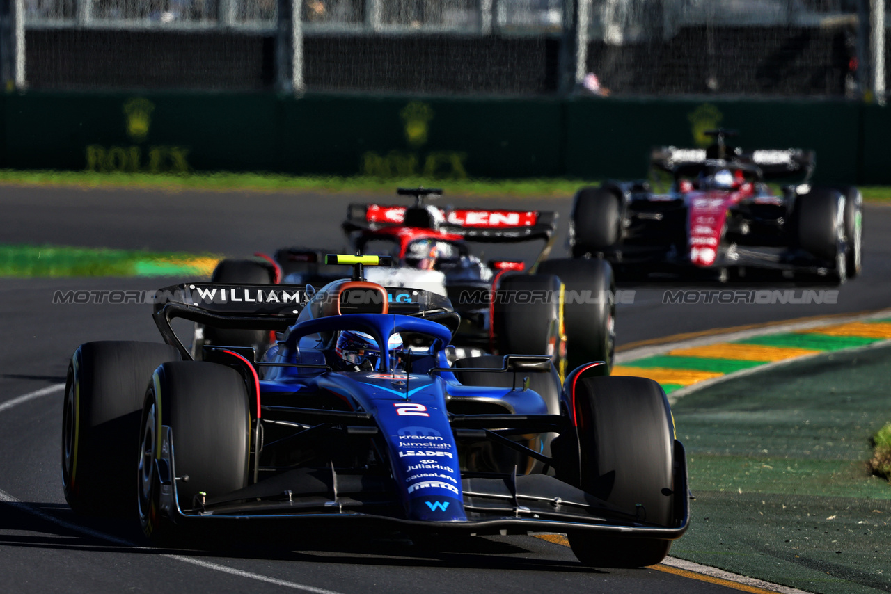 GP AUSTRALIA, Logan Sargeant (USA) Williams Racing FW45.

02.04.2023. Formula 1 World Championship, Rd 3, Australian Grand Prix, Albert Park, Melbourne, Australia, Gara Day.

- www.xpbimages.com, EMail: requests@xpbimages.com ¬© Copyright: Batchelor / XPB Images