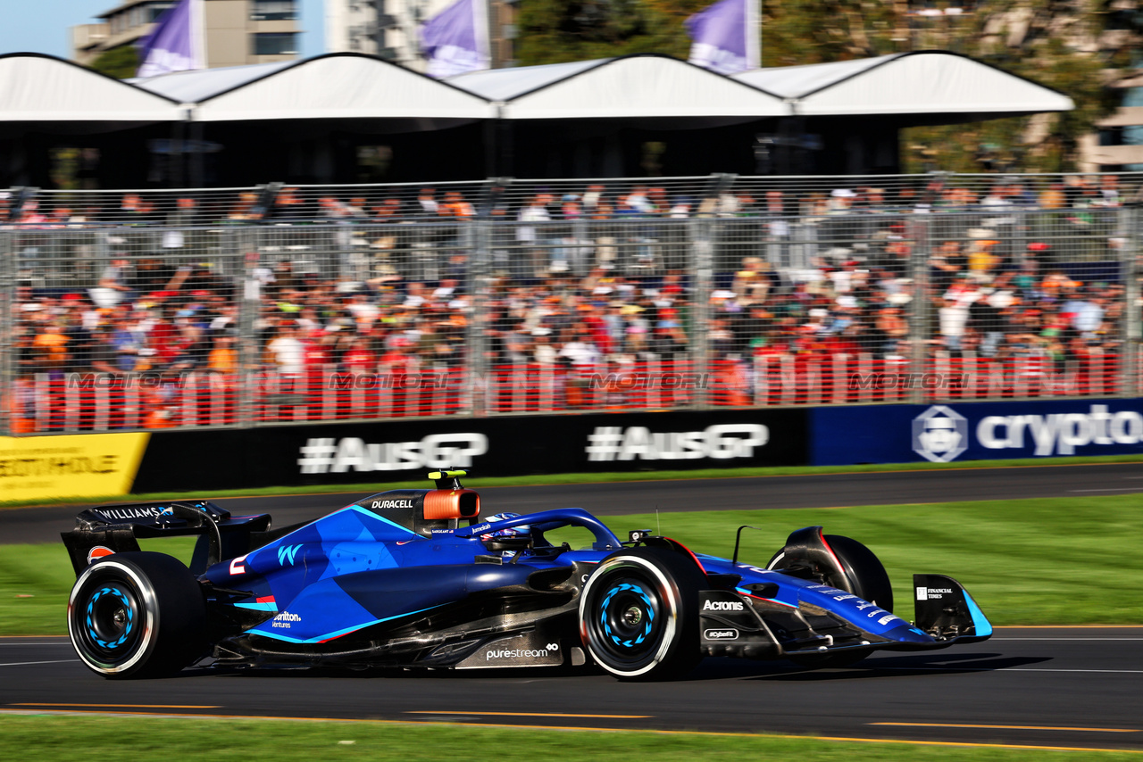 GP AUSTRALIA, Logan Sargeant (USA) Williams Racing FW45.

02.04.2023. Formula 1 World Championship, Rd 3, Australian Grand Prix, Albert Park, Melbourne, Australia, Gara Day.

- www.xpbimages.com, EMail: requests@xpbimages.com ¬© Copyright: Batchelor / XPB Images