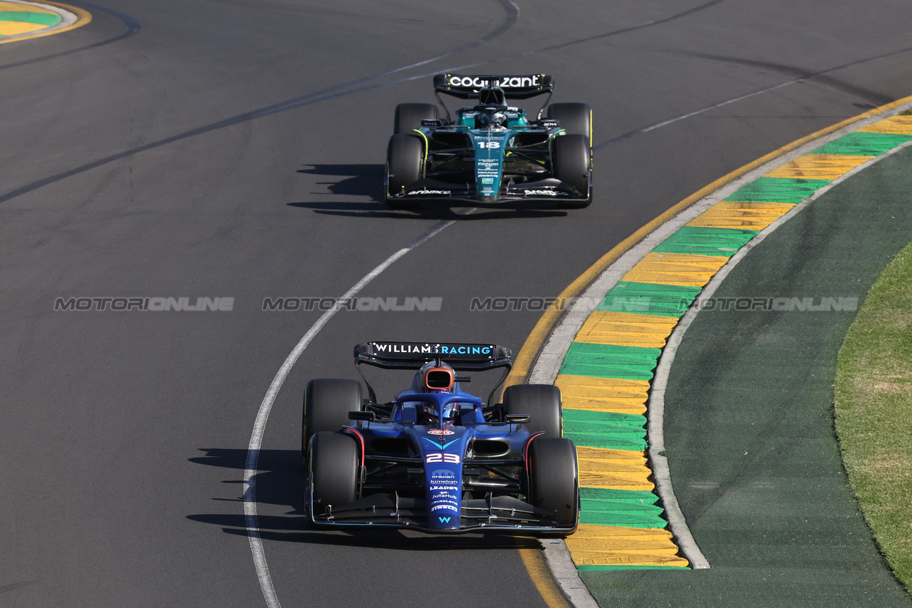 GP AUSTRALIA, Alexander Albon (THA) Williams Racing FW45.

02.04.2023. Formula 1 World Championship, Rd 3, Australian Grand Prix, Albert Park, Melbourne, Australia, Gara Day.

- www.xpbimages.com, EMail: requests@xpbimages.com ¬© Copyright: Bearne / XPB Images