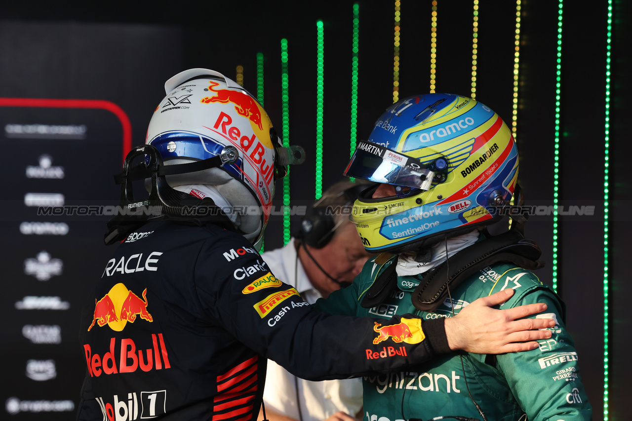 GP AUSTRALIA, (L to R): Gara winner Max Verstappen (NLD) Red Bull Racing with third placed Fernando Alonso (ESP) Aston Martin F1 Team.

02.04.2023. Formula 1 World Championship, Rd 3, Australian Grand Prix, Albert Park, Melbourne, Australia, Gara Day.

- www.xpbimages.com, EMail: requests@xpbimages.com ¬© Copyright: Bearne / XPB Images