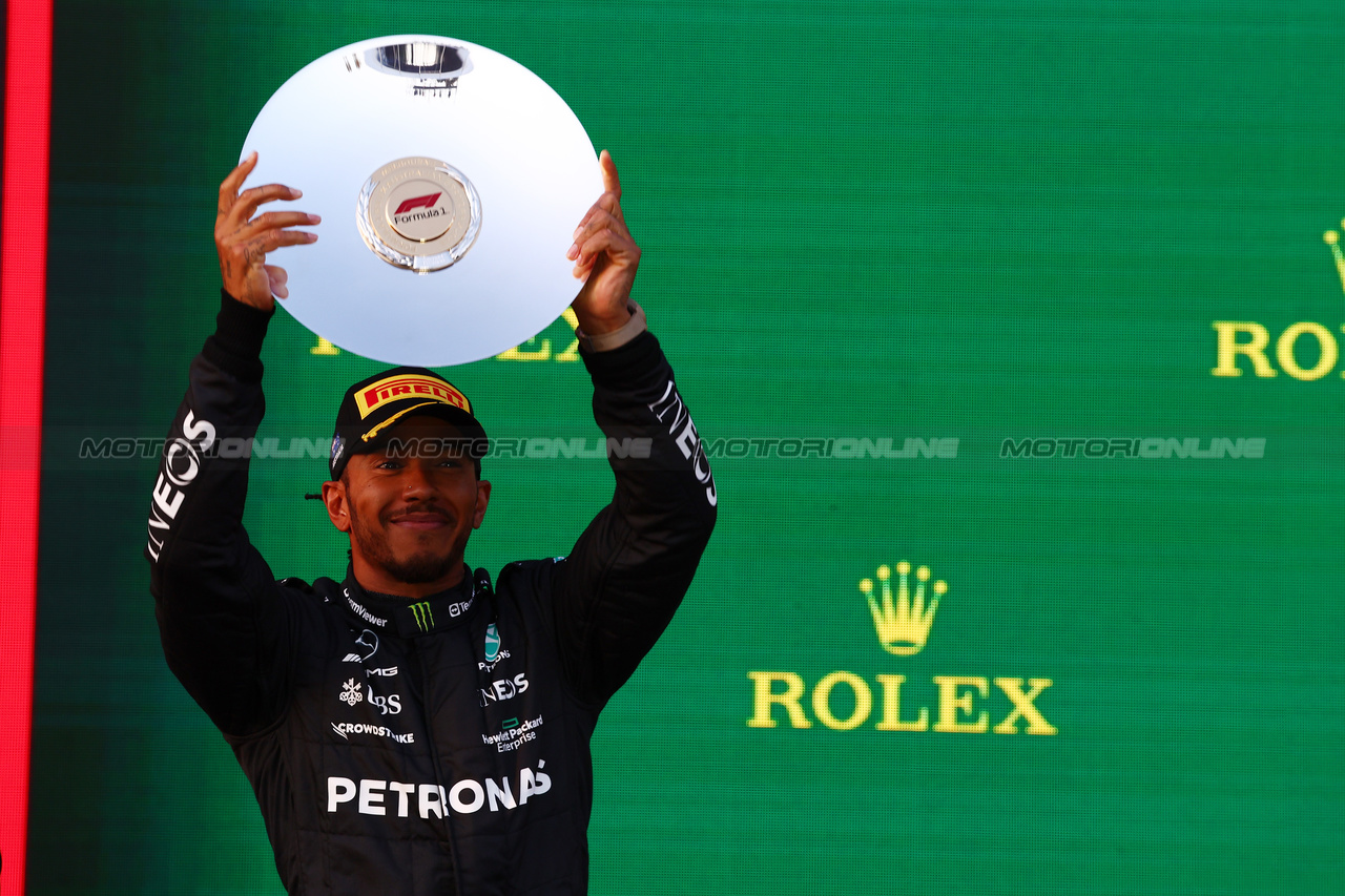 GP AUSTRALIA, 2nd place Lewis Hamilton (GBR) Mercedes AMG F1.
02.04.2023. Formula 1 World Championship, Rd 3, Australian Grand Prix, Albert Park, Melbourne, Australia, Gara Day.
- www.xpbimages.com, EMail: requests@xpbimages.com ¬© Copyright: Batchelor / XPB Images