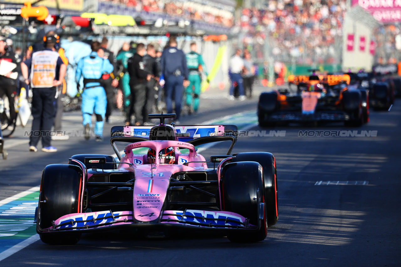 GP AUSTRALIA, Esteban Ocon (FRA) Alpine F1 Team A523.
02.04.2023. Formula 1 World Championship, Rd 3, Australian Grand Prix, Albert Park, Melbourne, Australia, Gara Day.
- www.xpbimages.com, EMail: requests@xpbimages.com ¬© Copyright: Batchelor / XPB Images