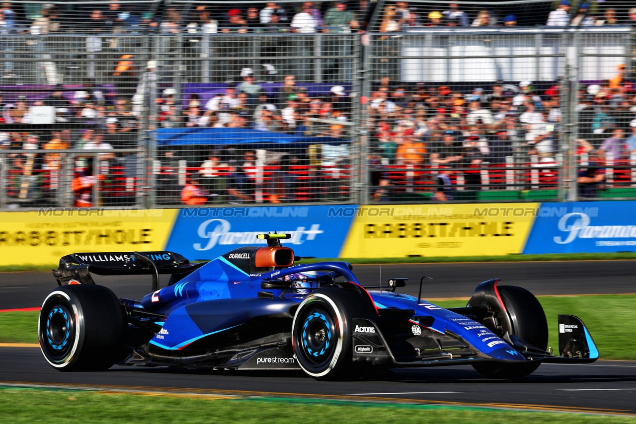 GP AUSTRALIA, Logan Sargeant (USA) Williams Racing FW45.

02.04.2023. Formula 1 World Championship, Rd 3, Australian Grand Prix, Albert Park, Melbourne, Australia, Gara Day.

- www.xpbimages.com, EMail: requests@xpbimages.com ¬© Copyright: Batchelor / XPB Images