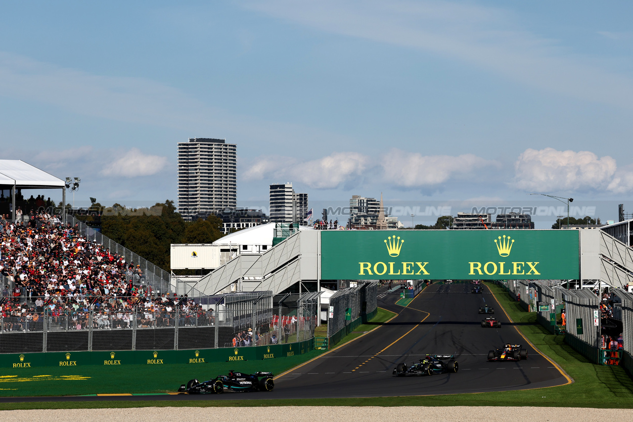 GP AUSTRALIA, George Russell (GBR) Mercedes AMG F1 W14.

02.04.2023. Formula 1 World Championship, Rd 3, Australian Grand Prix, Albert Park, Melbourne, Australia, Gara Day.

- www.xpbimages.com, EMail: requests@xpbimages.com ¬© Copyright: Moy / XPB Images