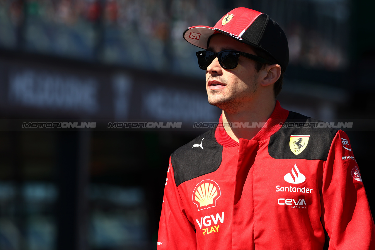 GP AUSTRALIA, Charles Leclerc (MON) Ferrari on the drivers' parade.

02.04.2023. Formula 1 World Championship, Rd 3, Australian Grand Prix, Albert Park, Melbourne, Australia, Gara Day.

- www.xpbimages.com, EMail: requests@xpbimages.com ¬© Copyright: Batchelor / XPB Images