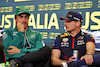 GP AUSTRALIA, (L to R): Fernando Alonso (ESP) Aston Martin F1 Team e Max Verstappen (NLD) Red Bull Racing, in the FIA Press Conference.
30.03.2023. Formula 1 World Championship, Rd 3, Australian Grand Prix, Albert Park, Melbourne, Australia, Preparation Day.
- www.xpbimages.com, EMail: requests@xpbimages.com ¬© Copyright: Moy / XPB Images