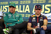 GP AUSTRALIA, (L to R): Fernando Alonso (ESP) Aston Martin F1 Team e Max Verstappen (NLD) Red Bull Racing, in the FIA Press Conference.
30.03.2023. Formula 1 World Championship, Rd 3, Australian Grand Prix, Albert Park, Melbourne, Australia, Preparation Day.
- www.xpbimages.com, EMail: requests@xpbimages.com ¬© Copyright: Moy / XPB Images