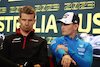 GP AUSTRALIA, (L to R): Nico Hulkenberg (GER) Haas F1 Team e Logan Sargeant (USA) Williams Racing in the FIA Press Conference.
30.03.2023. Formula 1 World Championship, Rd 3, Australian Grand Prix, Albert Park, Melbourne, Australia, Preparation Day.
- www.xpbimages.com, EMail: requests@xpbimages.com ¬© Copyright: Moy / XPB Images