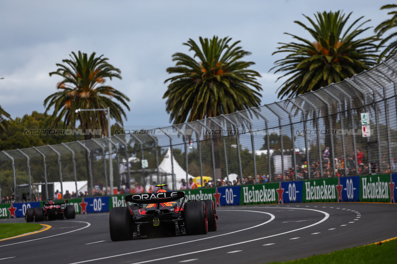 GP AUSTRALIA, Sergio Perez (MEX), Red Bull Racing 
01.04.2023. Formula 1 World Championship, Rd 3, Australian Grand Prix, Albert Park, Melbourne, Australia, Qualifiche Day.
- www.xpbimages.com, EMail: requests@xpbimages.com ¬© Copyright: Charniaux / XPB Images