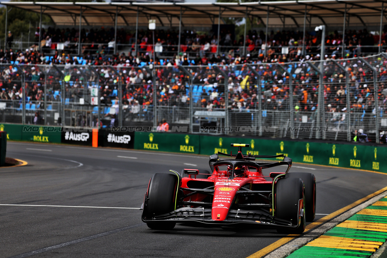 GP AUSTRALIA, Carlos Sainz Jr (ESP) Ferrari SF-23.

01.04.2023. Formula 1 World Championship, Rd 3, Australian Grand Prix, Albert Park, Melbourne, Australia, Qualifiche Day.

- www.xpbimages.com, EMail: requests@xpbimages.com ¬© Copyright: Moy / XPB Images
