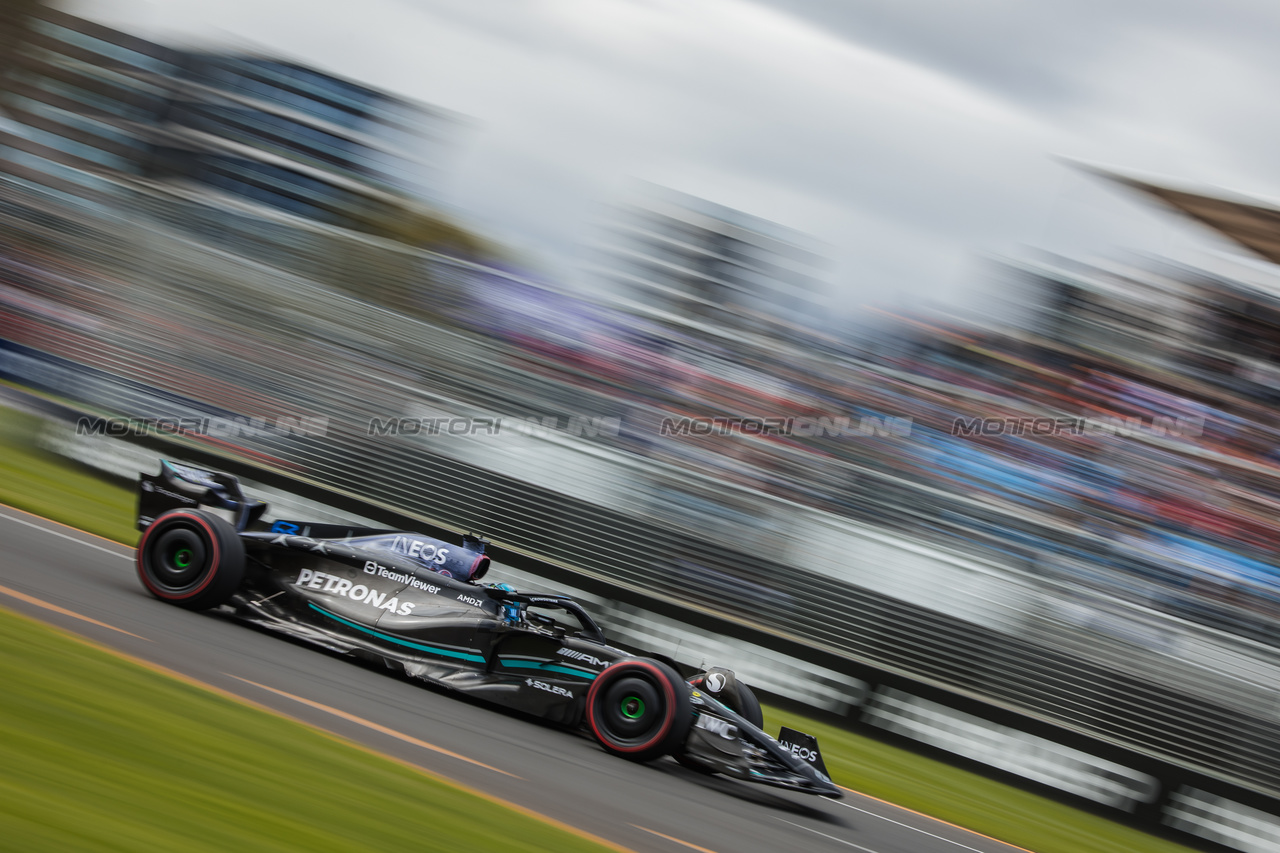 GP AUSTRALIA, George Russell (GBR) Mercedes AMG F1 W14.

01.04.2023. Formula 1 World Championship, Rd 3, Australian Grand Prix, Albert Park, Melbourne, Australia, Qualifiche Day.

- www.xpbimages.com, EMail: requests@xpbimages.com ¬© Copyright: Bearne / XPB Images