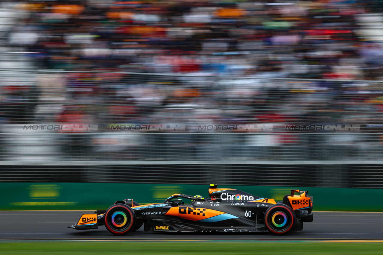 GP AUSTRALIA, Lando Norris (GBR), McLaren F1 Team 
01.04.2023. Formula 1 World Championship, Rd 3, Australian Grand Prix, Albert Park, Melbourne, Australia, Qualifiche Day.
- www.xpbimages.com, EMail: requests@xpbimages.com ¬© Copyright: Charniaux / XPB Images