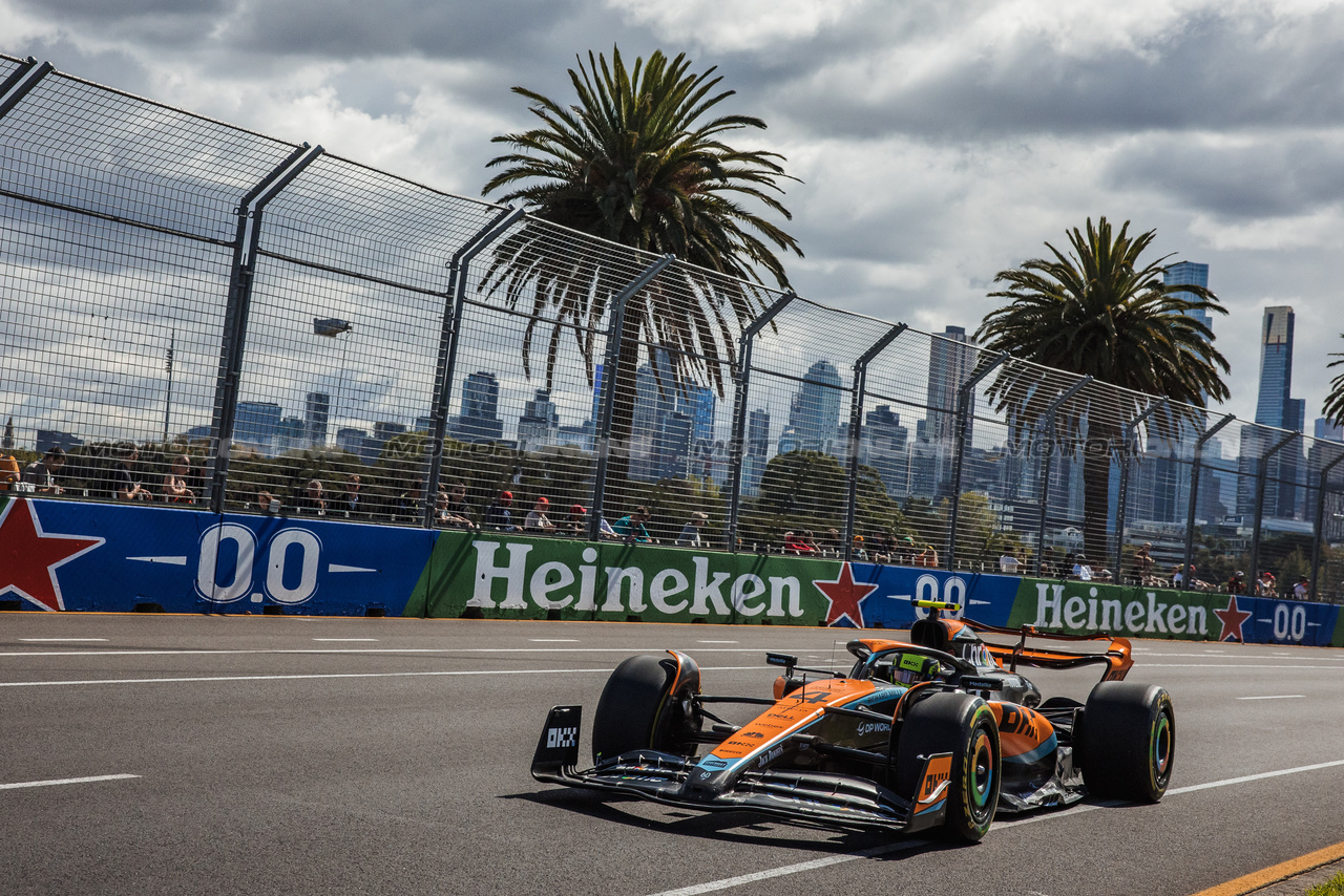 GP AUSTRALIA, Lando Norris (GBR) McLaren MCL60.

31.03.2023. Formula 1 World Championship, Rd 3, Australian Grand Prix, Albert Park, Melbourne, Australia, Practice Day.

- www.xpbimages.com, EMail: requests@xpbimages.com ¬© Copyright: Bearne / XPB Images