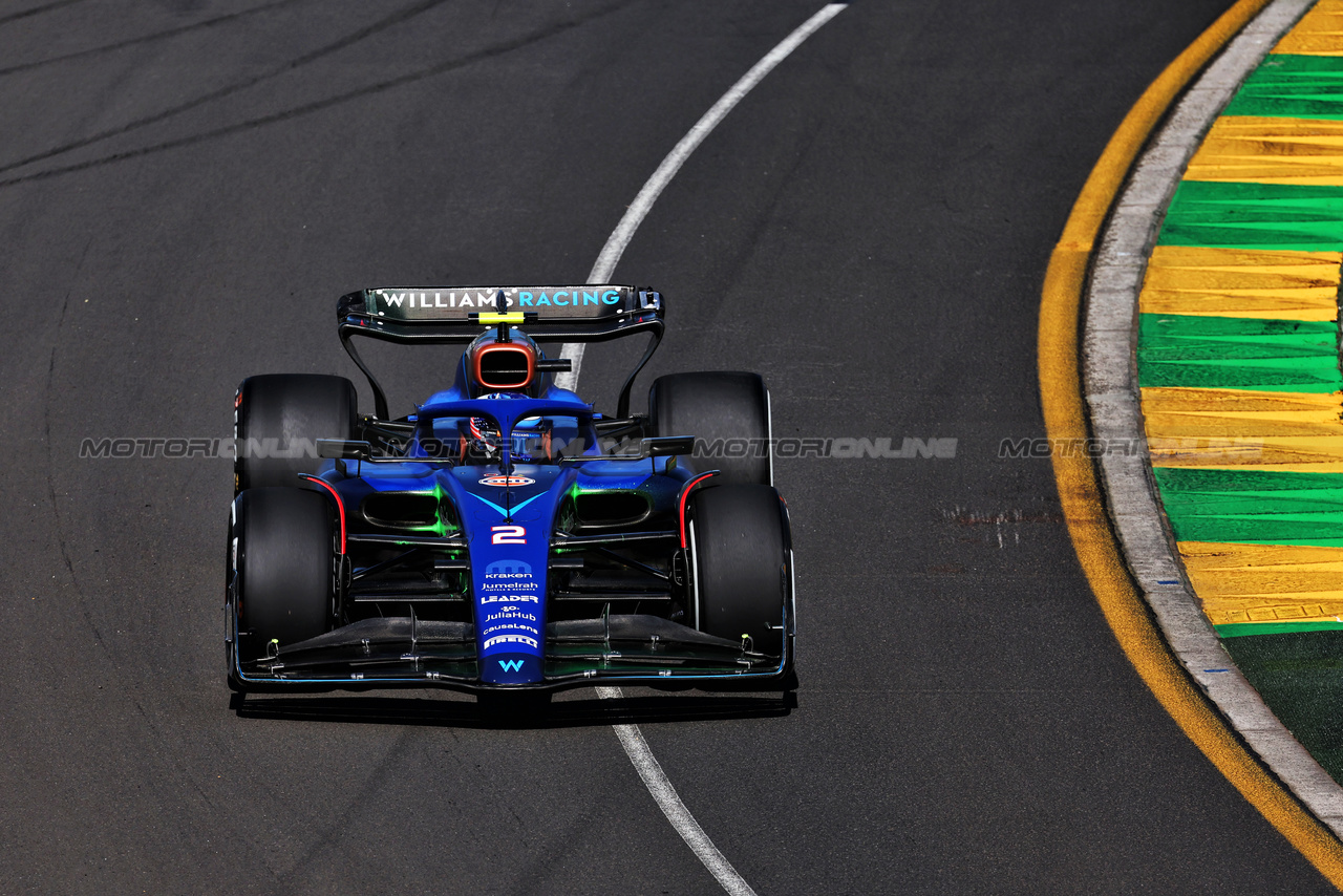 GP AUSTRALIA, Logan Sargeant (USA) Williams Racing FW45.

31.03.2023. Formula 1 World Championship, Rd 3, Australian Grand Prix, Albert Park, Melbourne, Australia, Practice Day.

- www.xpbimages.com, EMail: requests@xpbimages.com ¬© Copyright: Moy / XPB Images