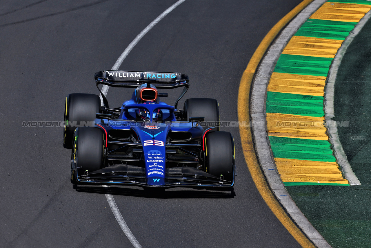 GP AUSTRALIA, Alexander Albon (THA) Williams Racing FW45.

31.03.2023. Formula 1 World Championship, Rd 3, Australian Grand Prix, Albert Park, Melbourne, Australia, Practice Day.

- www.xpbimages.com, EMail: requests@xpbimages.com ¬© Copyright: Moy / XPB Images