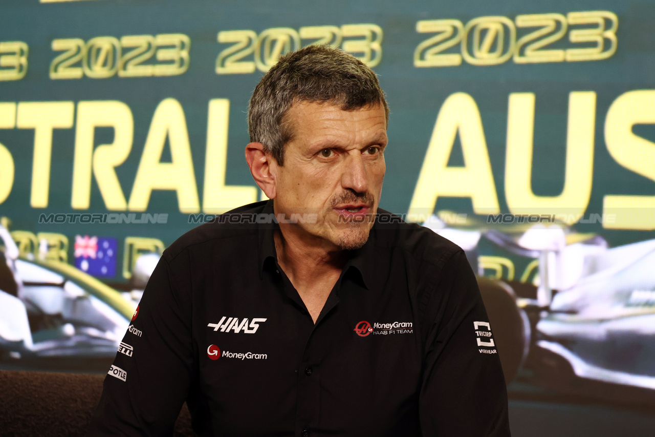 GP AUSTRALIA, Guenther Steiner (ITA) Haas F1 Team Prinicipal in the FIA Press Conference.

31.03.2023. Formula 1 World Championship, Rd 3, Australian Grand Prix, Albert Park, Melbourne, Australia, Practice Day.

- www.xpbimages.com, EMail: requests@xpbimages.com ¬© Copyright: Moy / XPB Images