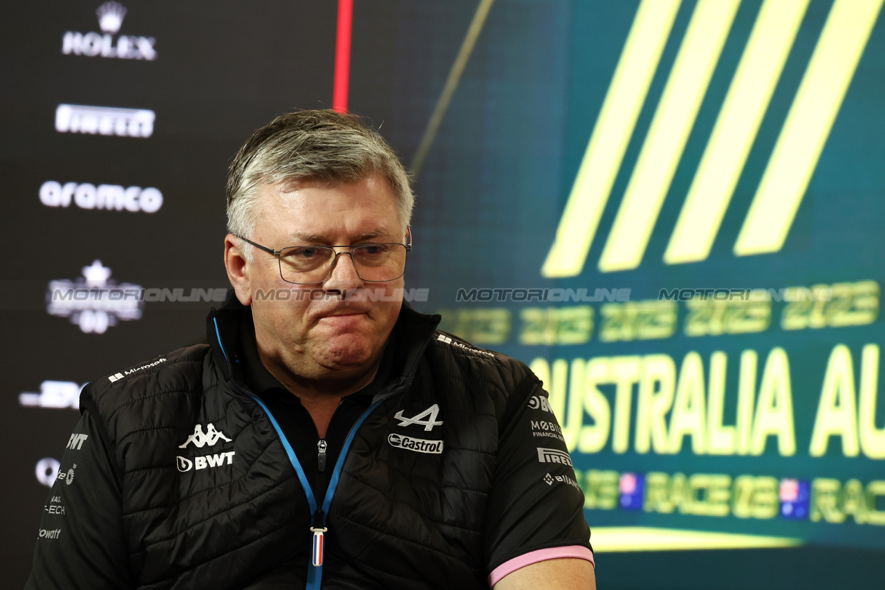 GP AUSTRALIA, Otmar Szafnauer (USA) Alpine F1 Team, Team Principall in the FIA Press Conference.

31.03.2023. Formula 1 World Championship, Rd 3, Australian Grand Prix, Albert Park, Melbourne, Australia, Practice Day.

- www.xpbimages.com, EMail: requests@xpbimages.com ¬© Copyright: Moy / XPB Images