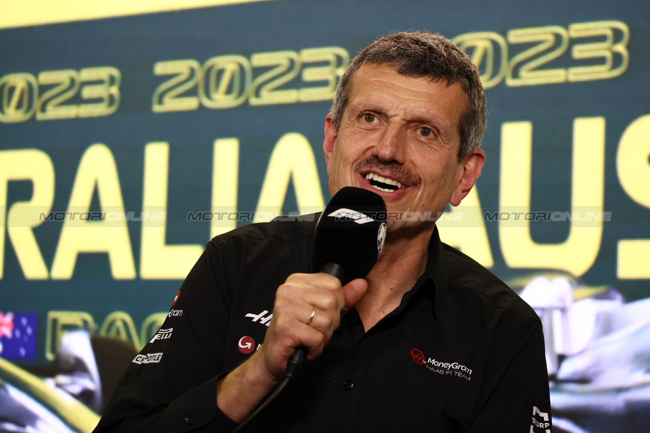 GP AUSTRALIA, Guenther Steiner (ITA) Haas F1 Team Prinicipal in the FIA Press Conference.

31.03.2023. Formula 1 World Championship, Rd 3, Australian Grand Prix, Albert Park, Melbourne, Australia, Practice Day.

- www.xpbimages.com, EMail: requests@xpbimages.com ¬© Copyright: Moy / XPB Images