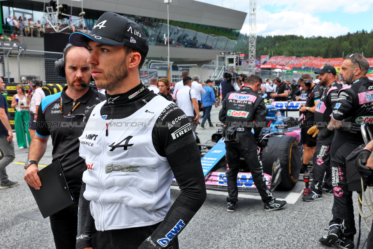GP AUSTRIA, Pierre Gasly (FRA) Alpine F1 Team on the grid.

02.07.2023. Formula 1 World Championship, Rd 10, Austrian Grand Prix, Spielberg, Austria, Gara Day.

- www.xpbimages.com, EMail: requests@xpbimages.com © Copyright: Batchelor / XPB Images