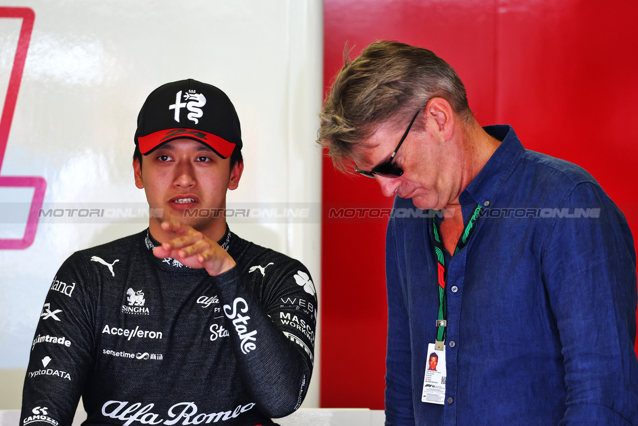 GP AUSTRIA, (L to R): Zhou Guanyu (CHN) Alfa Romeo F1 Team with Graeme Lowdon (GBR).

02.07.2023. Formula 1 World Championship, Rd 10, Austrian Grand Prix, Spielberg, Austria, Gara Day.

 - www.xpbimages.com, EMail: requests@xpbimages.com © Copyright: Coates / XPB Images