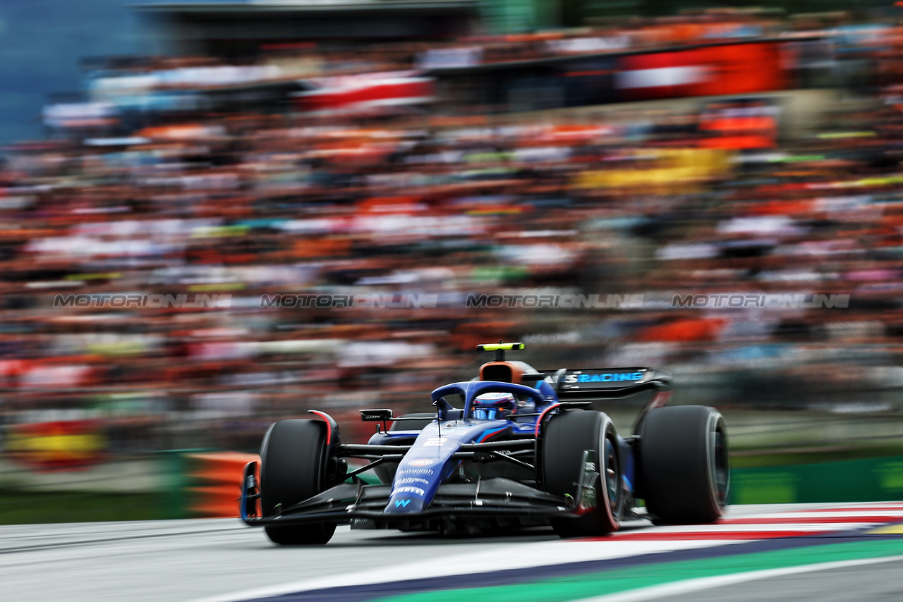 GP AUSTRIA, Logan Sargeant (USA) Williams Racing FW45.

02.07.2023. Formula 1 World Championship, Rd 10, Austrian Grand Prix, Spielberg, Austria, Gara Day.

- www.xpbimages.com, EMail: requests@xpbimages.com © Copyright: Moy / XPB Images