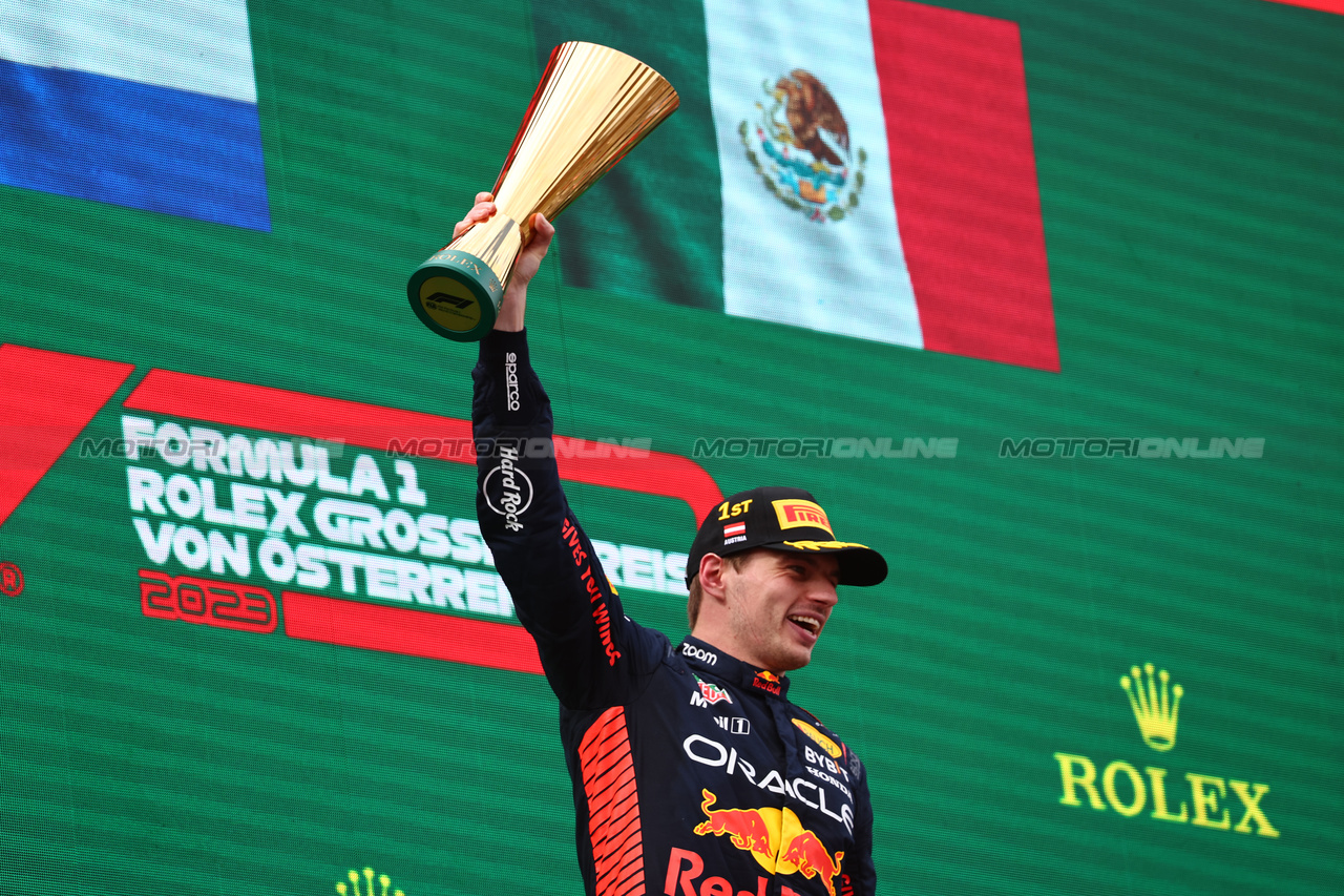 GP AUSTRIA, 1st place Max Verstappen (NLD) Red Bull Racing RB19.
02.07.2023. Formula 1 World Championship, Rd 10, Austrian Grand Prix, Spielberg, Austria, Gara Day.
- www.xpbimages.com, EMail: requests@xpbimages.com © Copyright: Batchelor / XPB Images