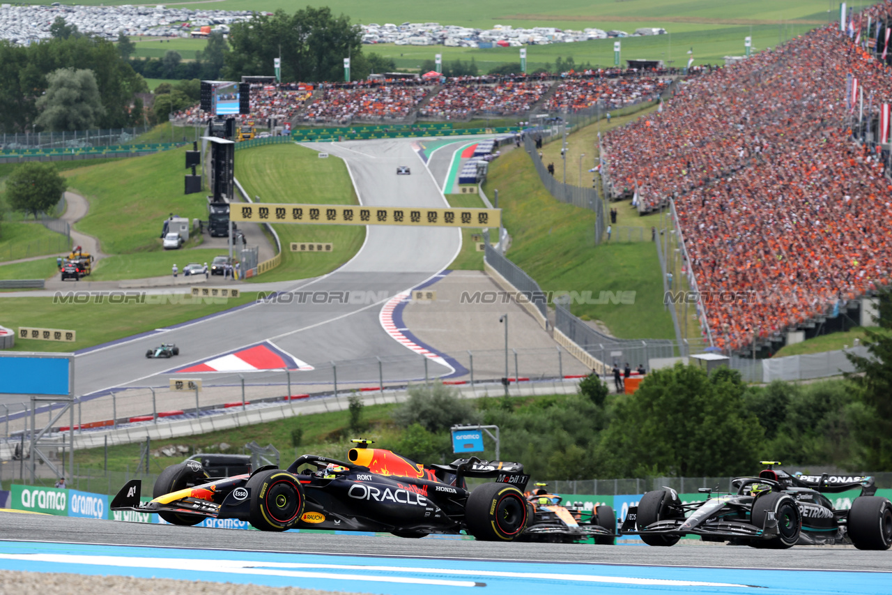 GP AUSTRIA, Sergio Perez (MEX) Red Bull Racing RB19.

02.07.2023. Formula 1 World Championship, Rd 10, Austrian Grand Prix, Spielberg, Austria, Gara Day.

- www.xpbimages.com, EMail: requests@xpbimages.com © Copyright: Bearne / XPB Images