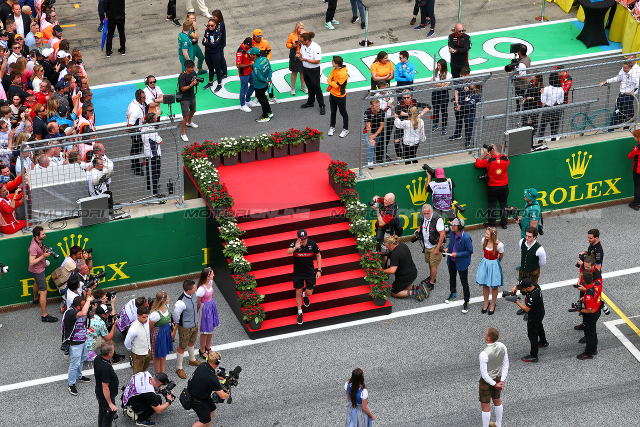 GP AUSTRIA, Valtteri Bottas (FIN) Alfa Romeo F1 Team on the drivers' parade.

02.07.2023. Formula 1 World Championship, Rd 10, Austrian Grand Prix, Spielberg, Austria, Gara Day.

 - www.xpbimages.com, EMail: requests@xpbimages.com © Copyright: Coates / XPB Images
