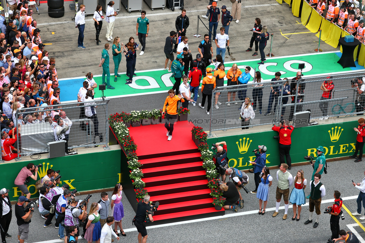 GP AUSTRIA, Oscar Piastri (AUS) McLaren on the drivers' parade.

02.07.2023. Formula 1 World Championship, Rd 10, Austrian Grand Prix, Spielberg, Austria, Gara Day.

 - www.xpbimages.com, EMail: requests@xpbimages.com © Copyright: Coates / XPB Images