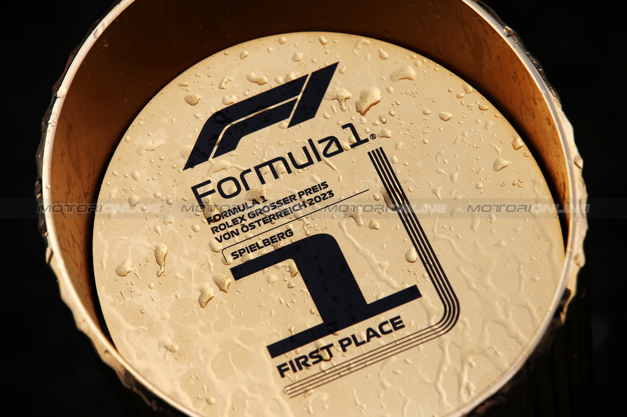 GP AUSTRIA, Winner's trophy.

02.07.2023. Formula 1 World Championship, Rd 10, Austrian Grand Prix, Spielberg, Austria, Gara Day.

- www.xpbimages.com, EMail: requests@xpbimages.com © Copyright: XPB Images