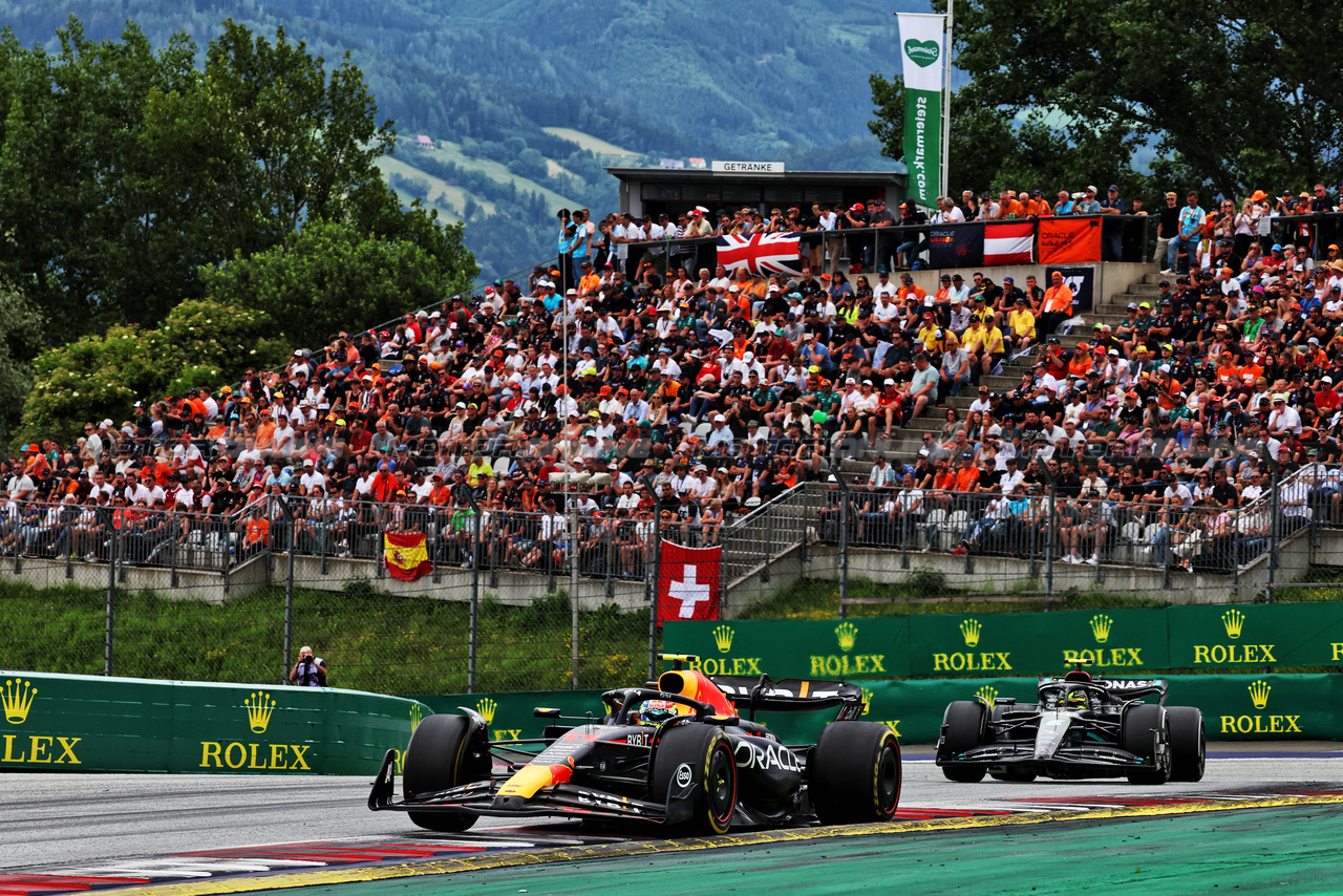 GP AUSTRIA, Sergio Perez (MEX) Red Bull Racing RB19.

02.07.2023. Formula 1 World Championship, Rd 10, Austrian Grand Prix, Spielberg, Austria, Gara Day.

- www.xpbimages.com, EMail: requests@xpbimages.com © Copyright: Moy / XPB Images