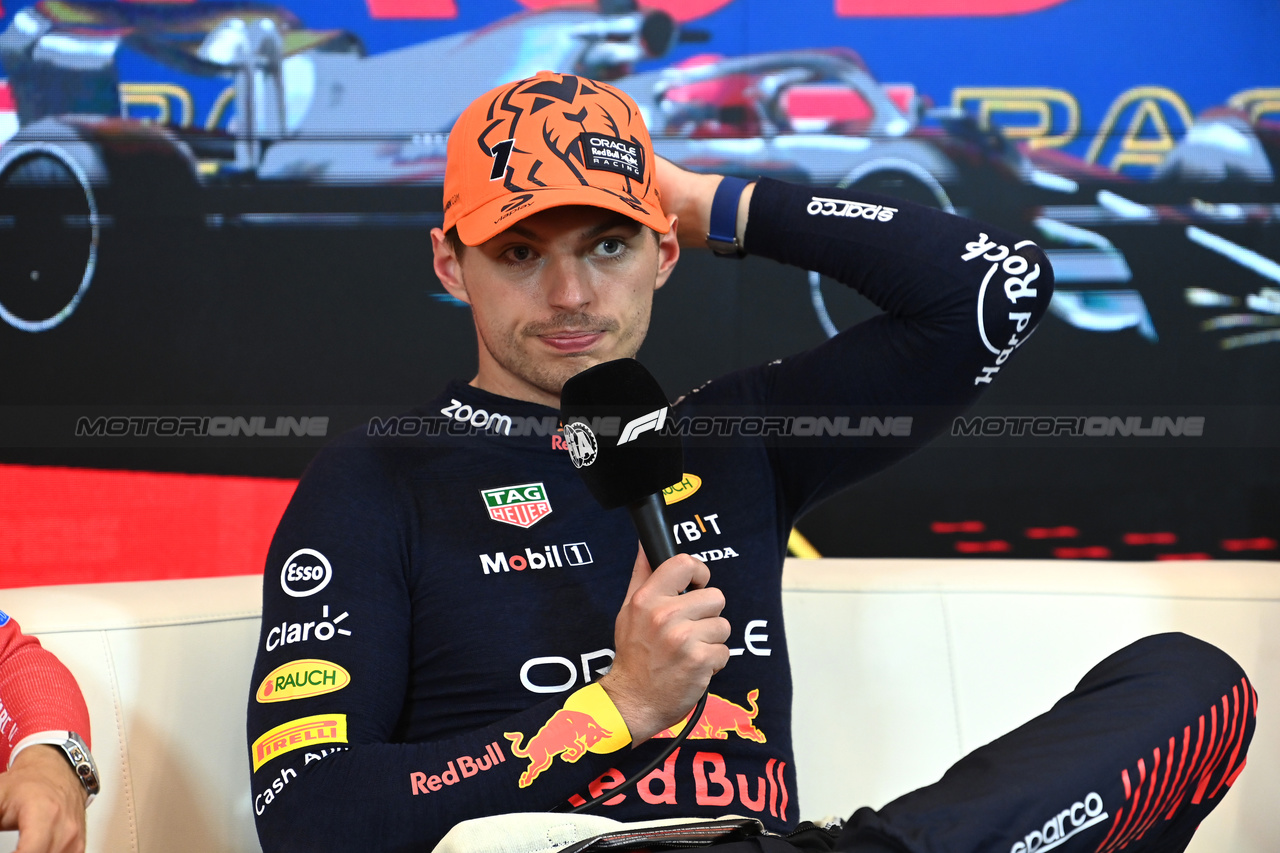 GP AUSTRIA, Max Verstappen (NLD) Red Bull Racing in the post race FIA Press Conference.

02.07.2023. Formula 1 World Championship, Rd 10, Austrian Grand Prix, Spielberg, Austria, Gara Day.

- www.xpbimages.com, EMail: requests@xpbimages.com © Copyright: XPB Images