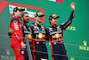 GP AUSTRIA, 
2nd place Charles Leclerc (MON) Ferrari F1-23 with Phil Turner (GBR) Red Bull Racing Chief Mechanic Representing Red Bull, 1st place Max Verstappen (NLD) Red Bull Racing e 3rd place Sergio Perez (MEX) Red Bull Racing RB19. 02.07.2023. Formula 1 World Championship, Rd 10, Austrian Grand Prix, Spielberg, Austria, Gara Day. - www.xpbimages.com, EMail: requests@xpbimages.com © Copyright: Batchelor / XPB Images