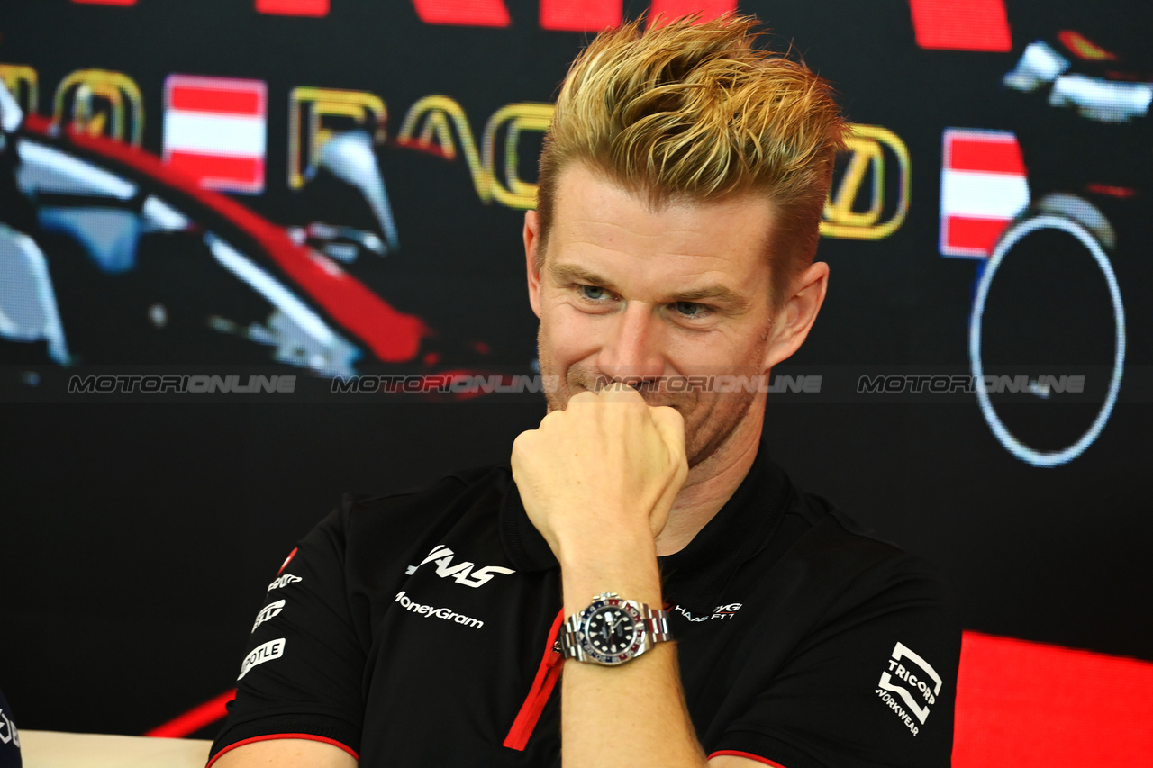 GP AUSTRIA, Nico Hulkenberg (GER) Haas F1 Team in the FIA Press Conference.

29.06.2023. Formula 1 World Championship, Rd 10, Austrian Grand Prix, Spielberg, Austria, Preparation Day.

- www.xpbimages.com, EMail: requests@xpbimages.com © Copyright: XPB Images