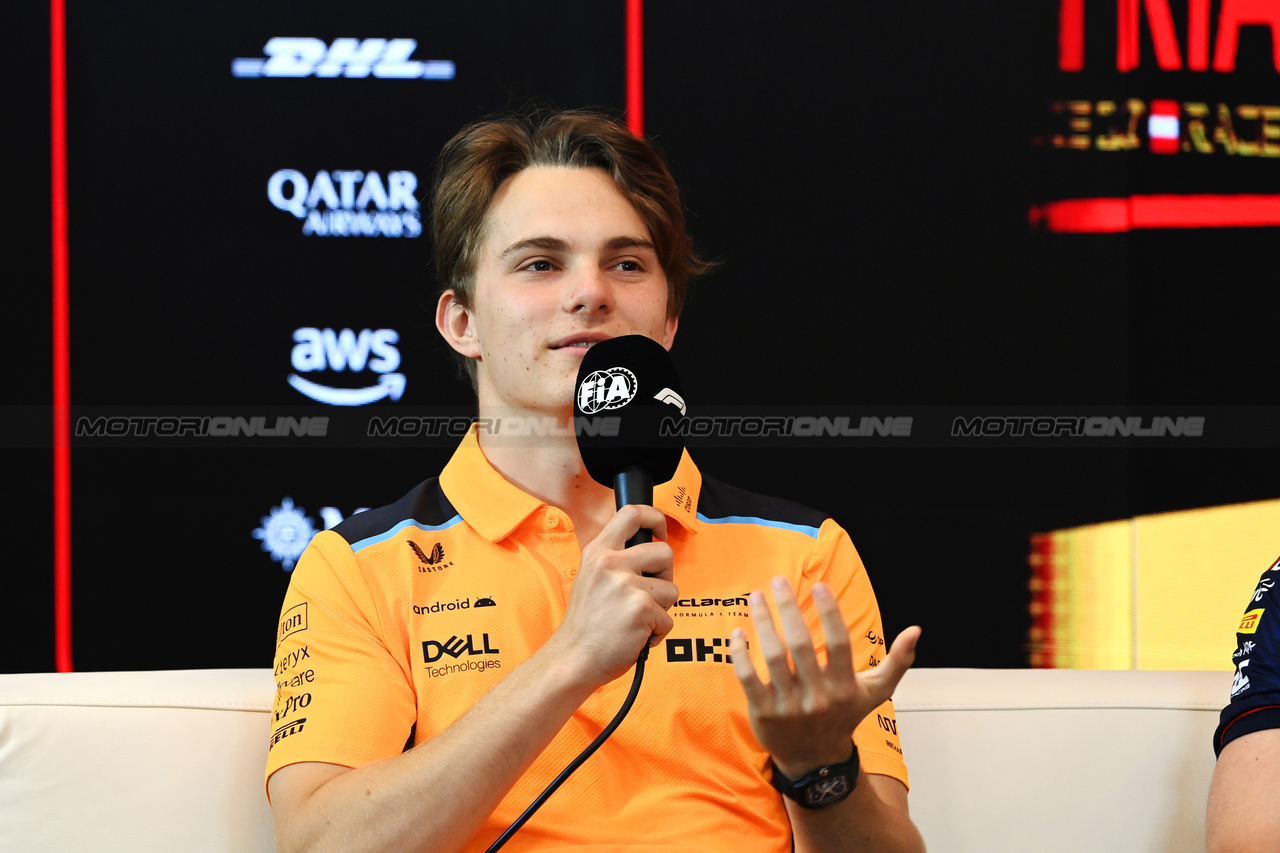 GP AUSTRIA, Oscar Piastri (AUS) McLaren in the FIA Press Conference.

29.06.2023. Formula 1 World Championship, Rd 10, Austrian Grand Prix, Spielberg, Austria, Preparation Day.

- www.xpbimages.com, EMail: requests@xpbimages.com © Copyright: XPB Images