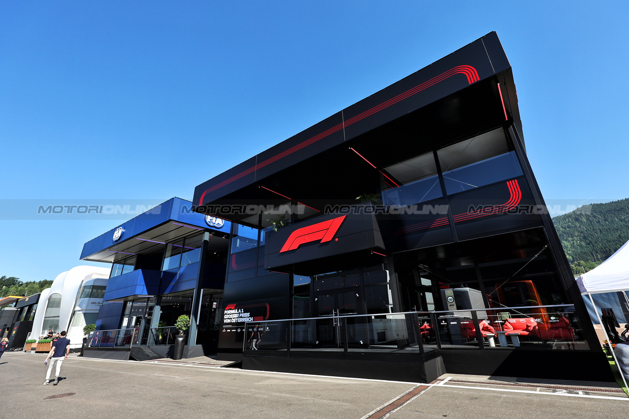 GP AUSTRIA, FIA Motorhome in the paddock.

29.06.2023. Formula 1 World Championship, Rd 10, Austrian Grand Prix, Spielberg, Austria, Preparation Day.

- www.xpbimages.com, EMail: requests@xpbimages.com © Copyright: Moy / XPB Images