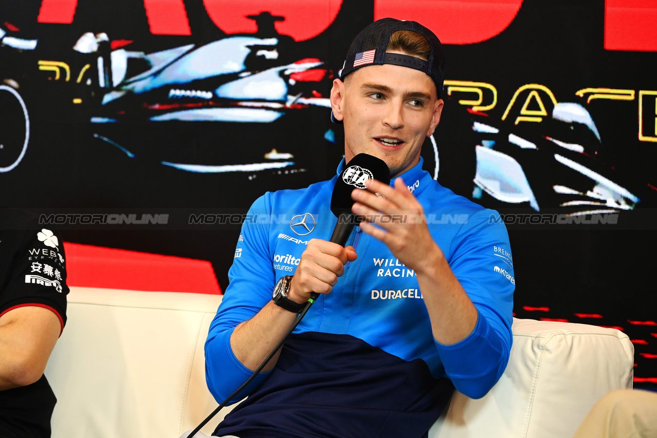 GP AUSTRIA, Logan Sargeant (USA) Williams Racing in the FIA Press Conference.

29.06.2023. Formula 1 World Championship, Rd 10, Austrian Grand Prix, Spielberg, Austria, Preparation Day.

- www.xpbimages.com, EMail: requests@xpbimages.com © Copyright: XPB Images