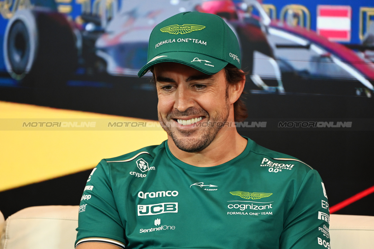 GP AUSTRIA, Fernando Alonso (ESP) Aston Martin F1 Team in the FIA Press Conference.

29.06.2023. Formula 1 World Championship, Rd 10, Austrian Grand Prix, Spielberg, Austria, Preparation Day.

- www.xpbimages.com, EMail: requests@xpbimages.com © Copyright: XPB Images