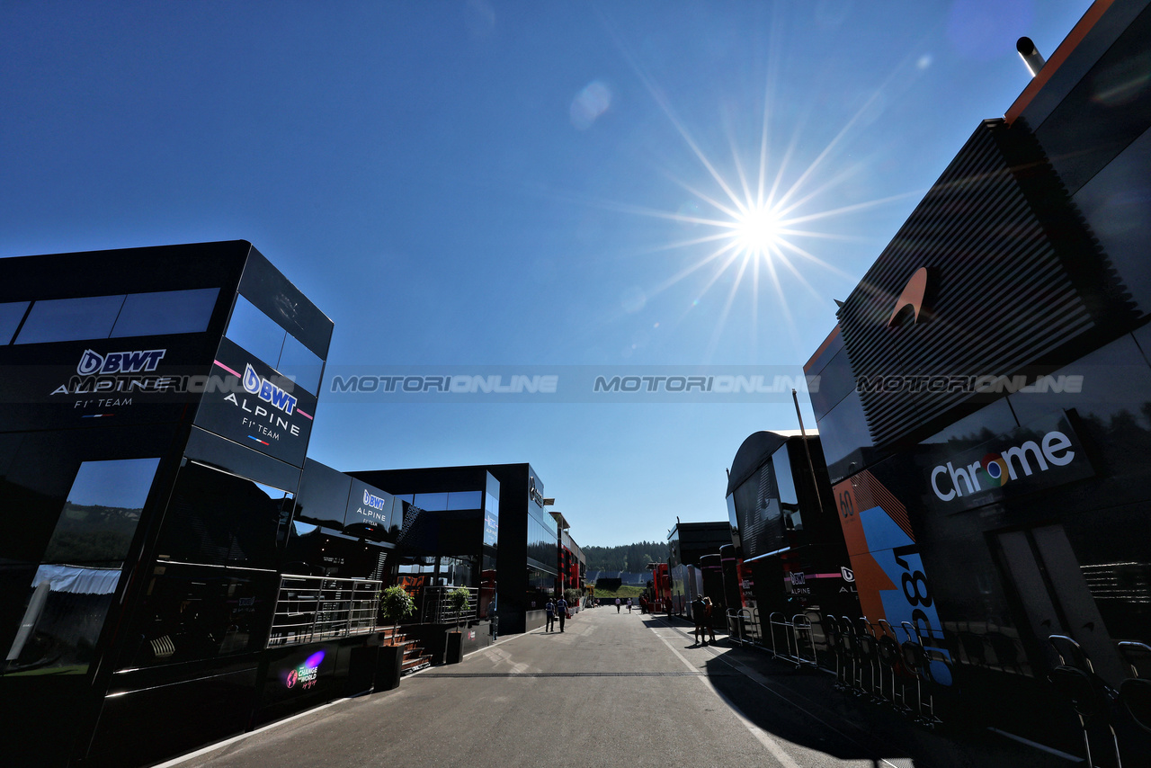 GP AUSTRIA, Alpine F1 Team motorhome in the paddock.

29.06.2023. Formula 1 World Championship, Rd 10, Austrian Grand Prix, Spielberg, Austria, Preparation Day.

- www.xpbimages.com, EMail: requests@xpbimages.com © Copyright: Moy / XPB Images
