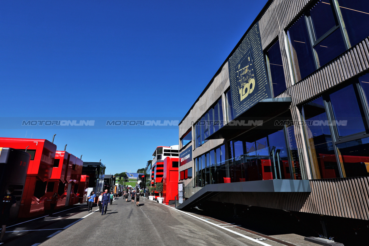 GP AUSTRIA, Red Bull Energy Station in the paddock.

29.06.2023. Formula 1 World Championship, Rd 10, Austrian Grand Prix, Spielberg, Austria, Preparation Day.

- www.xpbimages.com, EMail: requests@xpbimages.com © Copyright: Moy / XPB Images