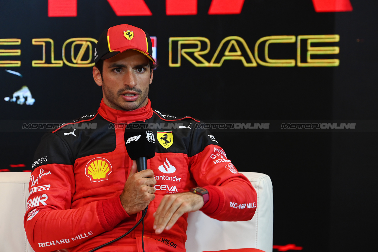 GP AUSTRIA, Carlos Sainz Jr (ESP) Ferrari in the post Sprint FIA Press Conference.

01.07.2023. Formula 1 World Championship, Rd 10, Austrian Grand Prix, Spielberg, Austria, Sprint Day.

- www.xpbimages.com, EMail: requests@xpbimages.com © Copyright: XPB Images