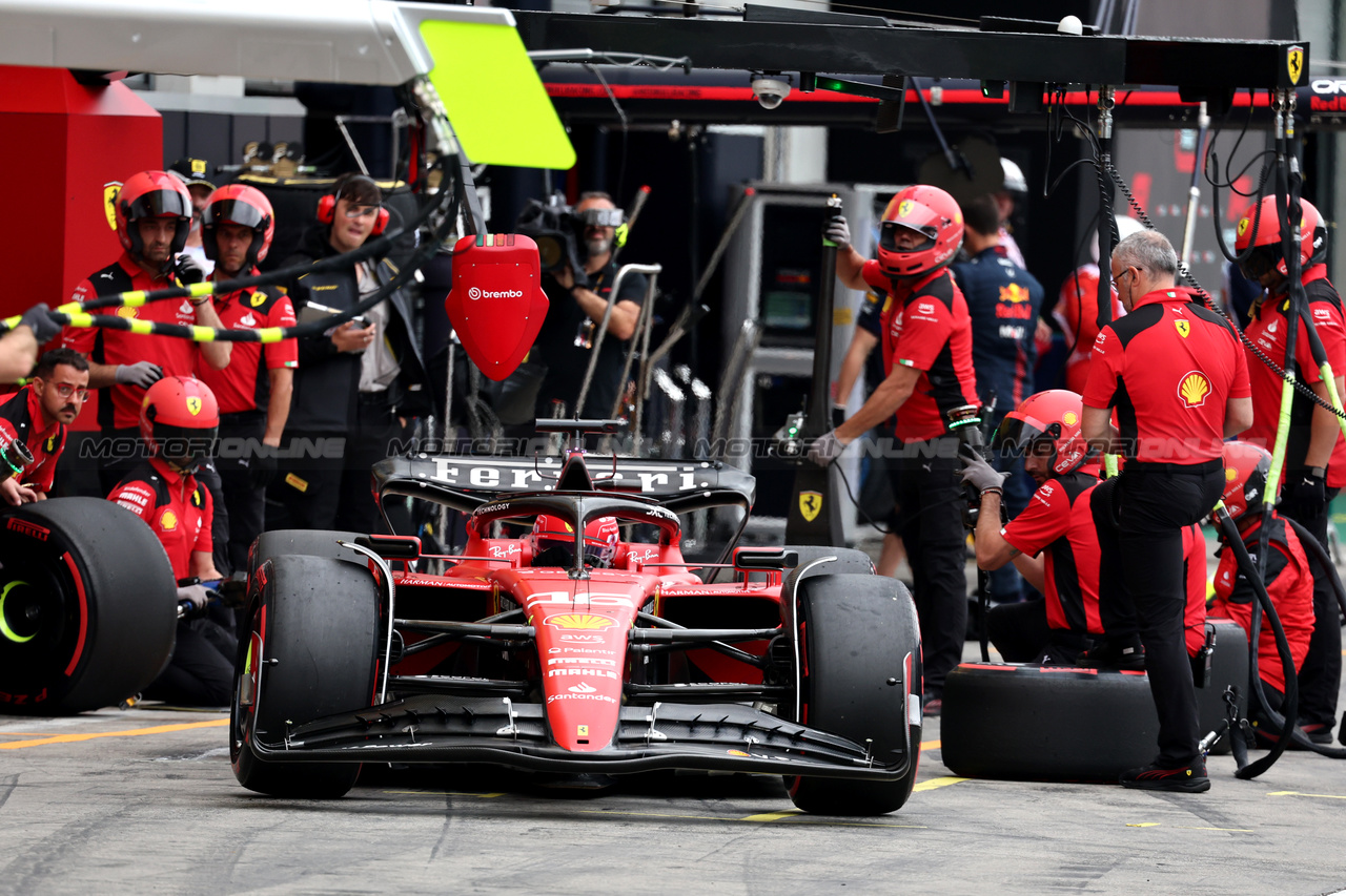 GP AUSTRIA, Charles Leclerc (MON) Ferrari SF-23 in the pits.

01.07.2023. Formula 1 World Championship, Rd 10, Austrian Grand Prix, Spielberg, Austria, Sprint Day.

- www.xpbimages.com, EMail: requests@xpbimages.com © Copyright: Moy / XPB Images