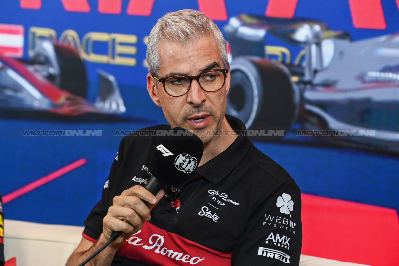 GP AUSTRIA, Alessandro Alunni Bravi (ITA) Alfa Romeo F1 Team Managing Director e Team Representative in the FIA Press Conference.

30.06.2023. Formula 1 World Championship, Rd 10, Austrian Grand Prix, Spielberg, Austria, Qualifiche Day.

- www.xpbimages.com, EMail: requests@xpbimages.com © Copyright: XPB Images