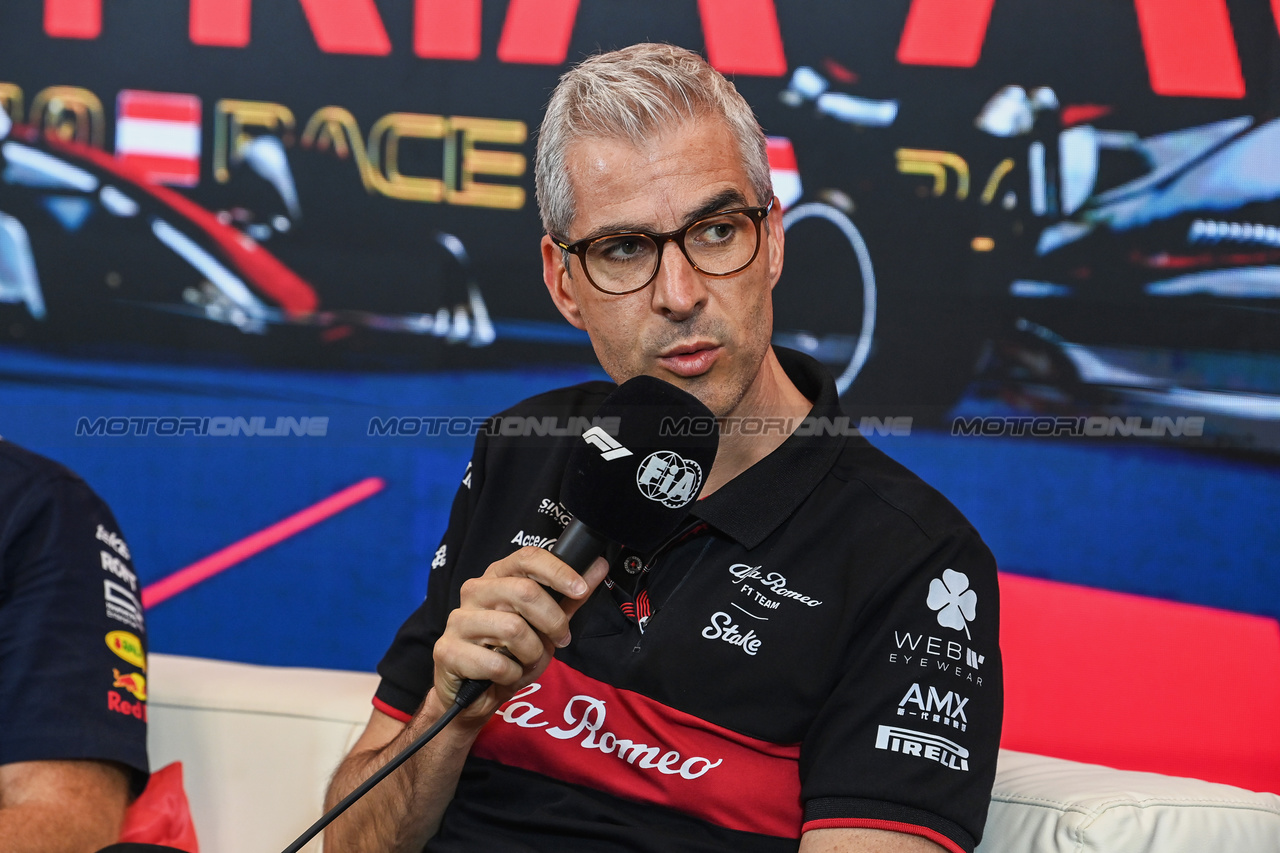 GP AUSTRIA, Alessandro Alunni Bravi (ITA) Alfa Romeo F1 Team Managing Director e Team Representative in the FIA Press Conference.

30.06.2023. Formula 1 World Championship, Rd 10, Austrian Grand Prix, Spielberg, Austria, Qualifiche Day.

- www.xpbimages.com, EMail: requests@xpbimages.com © Copyright: XPB Images